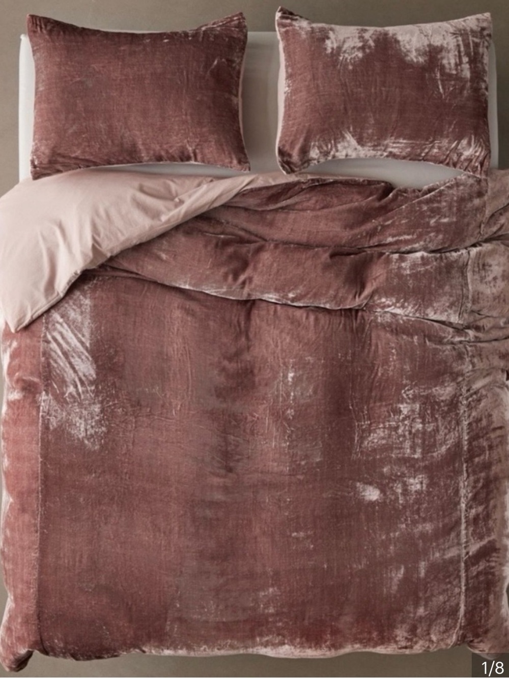 Urban Outfitters twin Dusty Rose Crushed Velvet Duvet Cover